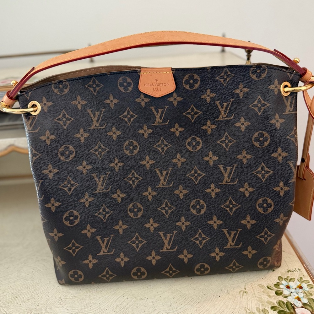 Louis Vuitton Graceful PM Hobo Bag in Monogram Canvas Beige-Excellent Condition!